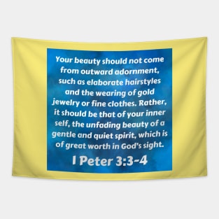 Bible Verse 1 Peter 3:3-4 Tapestry