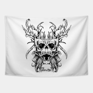 Brutal skull demon evil Tapestry