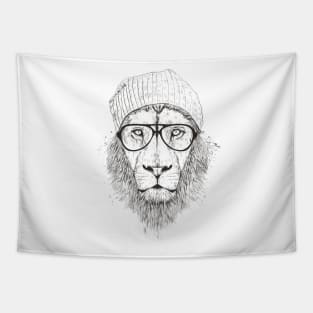 Cool lion (bw) Tapestry