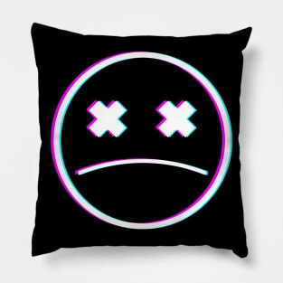 Glitch Sad Face Pillow