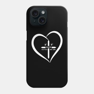 Jesus saved my life cross inside the heart Phone Case