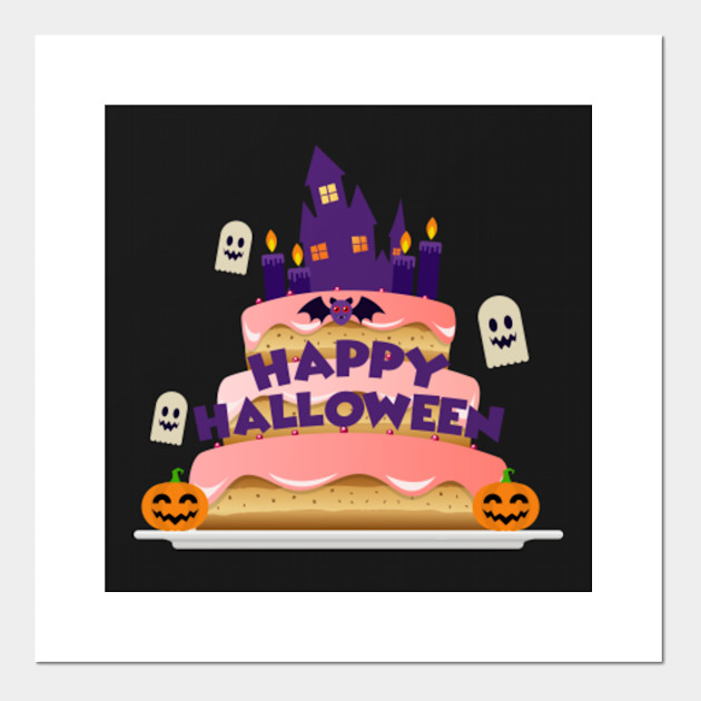 Happy Halloween Birthday Cake Happy Halloween Party Posters And Art Prints Teepublic