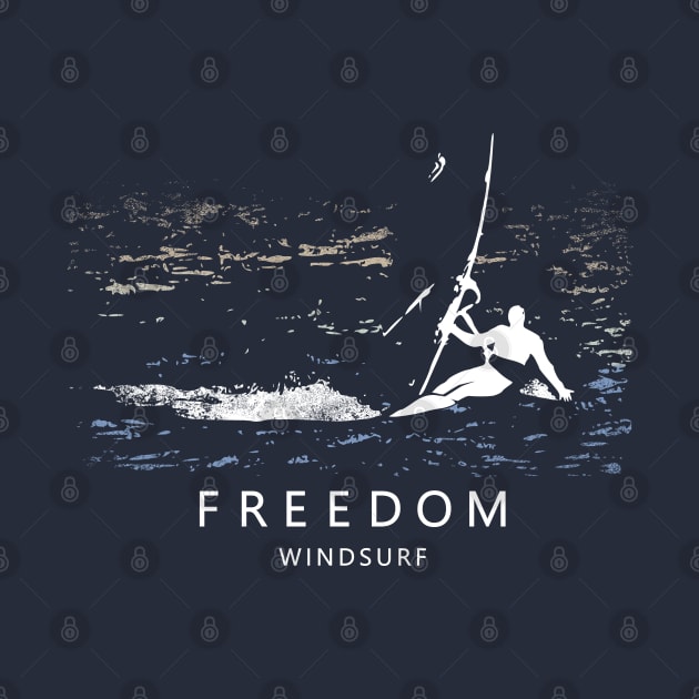 Windsurfing FREEDOM Windsurfer Planing over Ocean Sea Waves by French Salsa