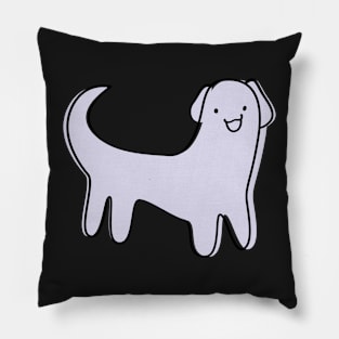 Cute Silly Simple Minimalist Pastel Periwinkle Puppy Dog White Pattern Pillow