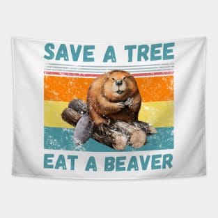 Save a tree eat a beaver Tapestry