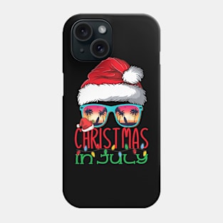 Christmas in July Santa Hat Sunglasses Summer Vacation Phone Case