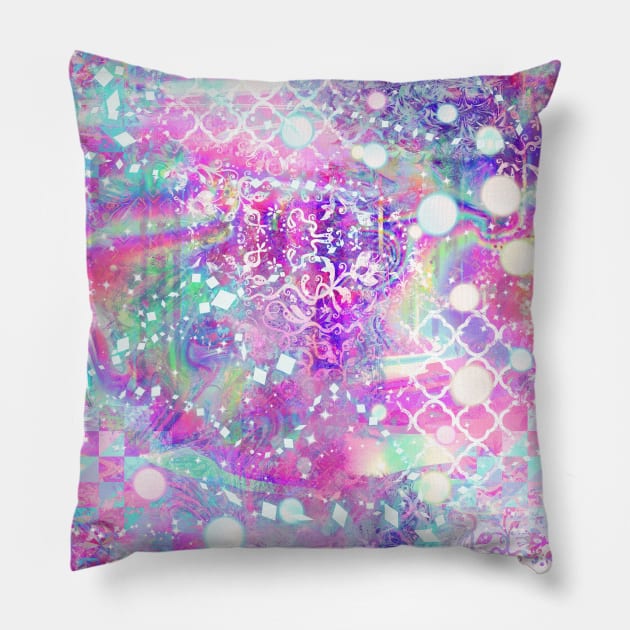 Pink Sparkly Holographic Pillow by saradaboru