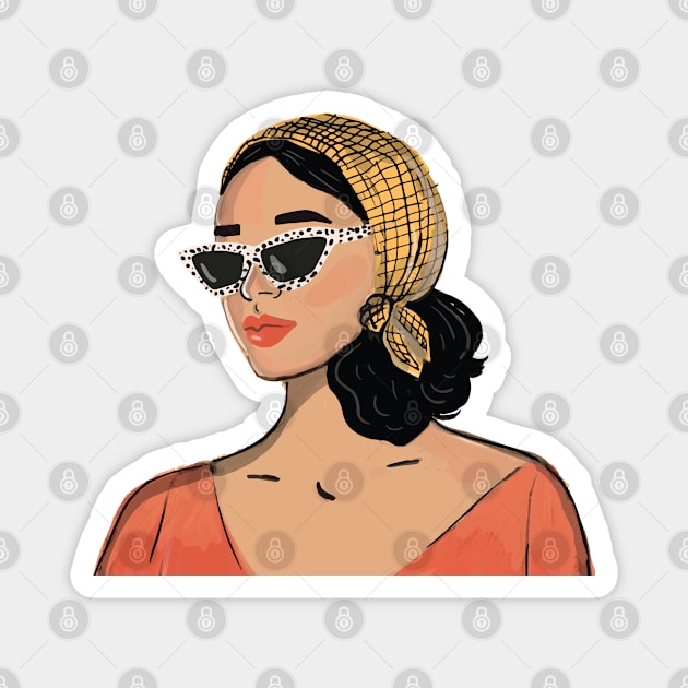 Girl in sunglasses Magnet by Britt Does Design