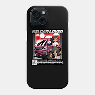 anime girl with purple kei car Phone Case