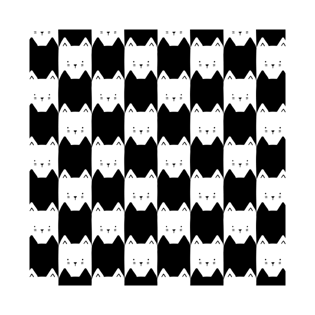 Black and White Checkerboard Cats by MidnightCoffee