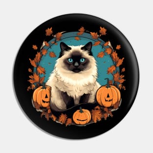 Birman Cat Halloween, Cat Lover Pin