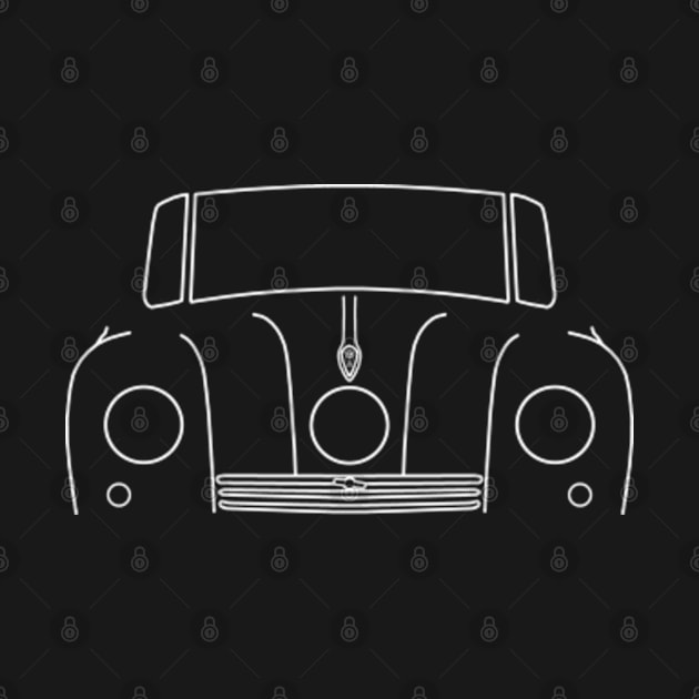 Tatra T87 classic 1940s saloon car white outline graphic by soitwouldseem