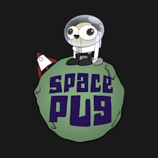 Space Pug Funny Cartoon T-Shirt