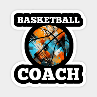 Basketball Coach - Retro Distressed Grunge Magnet