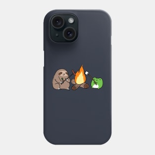 Campfire Sloth and Frog Phone Case