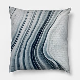 Black and white acrylic fluid paint Pillow