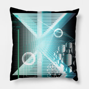 Galaxy Space Geometric blue abstract Pillow