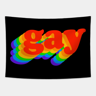 Gay Rainbow - Typographic LGBT Pride Tapestry