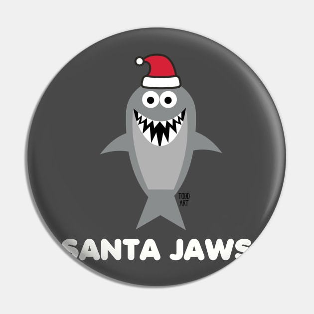 SANTA JAWS Pin by toddgoldmanart