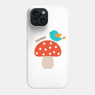 Cute Mushroom with Bird Tweeting! Phone Case