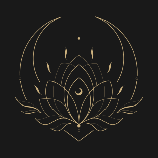 Geometric Lotus Flower 4 / Gold-ish Version T-Shirt