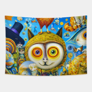 Chaotic and Colorful Fantasy Creatures Tapestry