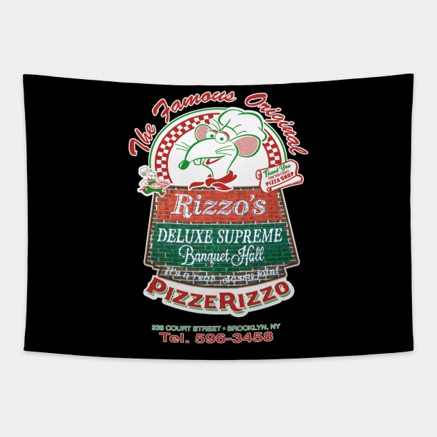 Rizzo's Deluxe Supreme Banquet Hall - Pizzerizzo Tapestry by theDarkarts