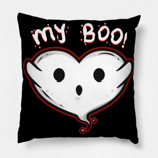 Heart Shaped Ghost Spirit Is My Boo On Halloween Pillow