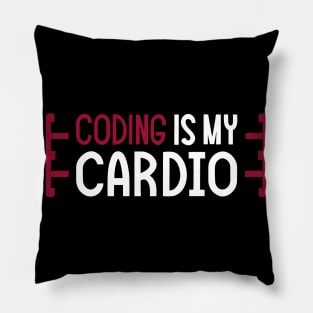 Coding Is My Cardio | Coding Fitness Humor Pillow