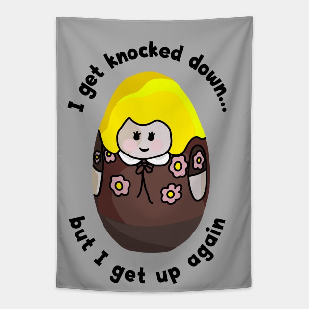 Women Weebles Get Knocked Down Tapestry by Slightly Unhinged