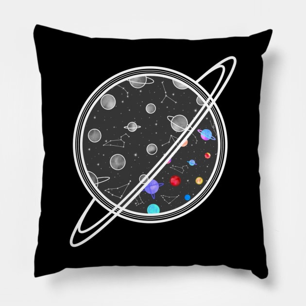 Aesthetic planets Pillow by Morishasha