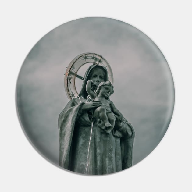 The Virgin Mary Statue Pin by Luigi Veggetti