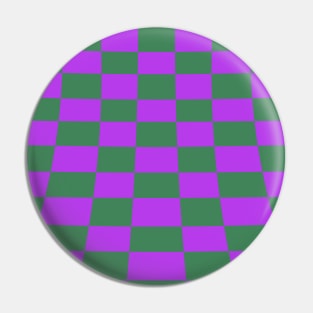 Warped perspective coloured checker board effect grid purple and green Pin
