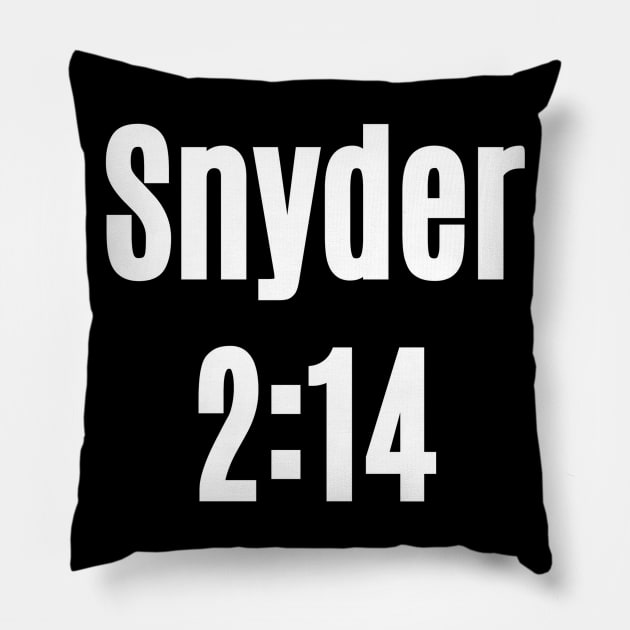 Snyder 2:14 Pillow by Fozzitude