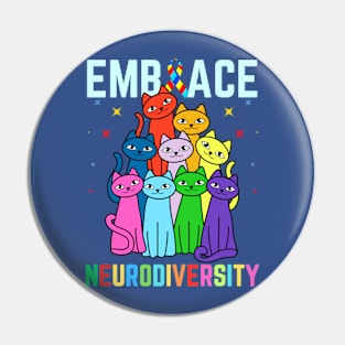 COLORED CATS EMBRACING NEURODIVERSITY Pin