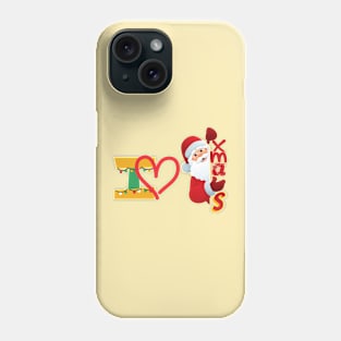 Cute santa - I LOVE xmas Phone Case