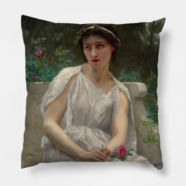 The Red Rose by Guillaume Seignac Pillow by Classic Art Stall