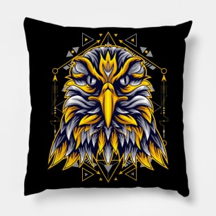 hawk golden retro vintage Pillow