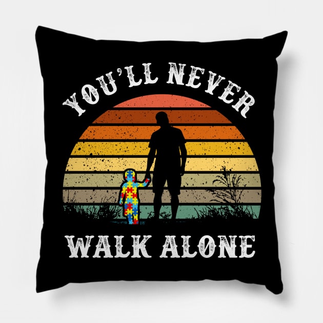 Autism Dad and son,Autism Dad and Daughter, father and daughter autism awareness month Pillow by igybcrew