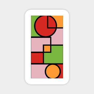 Piet Mondrian Style Geometric Pattern, Simple, Classic and Elegant Magnet