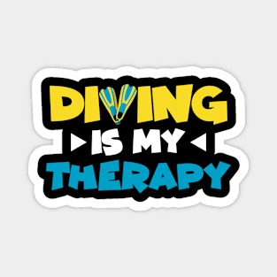 Diving Is My Therapy Funny Scuba Diving Magnet