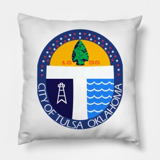 Tulsa Flag Seal Design Pillow