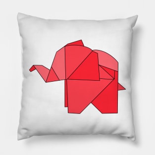 Red origami elephant Pillow