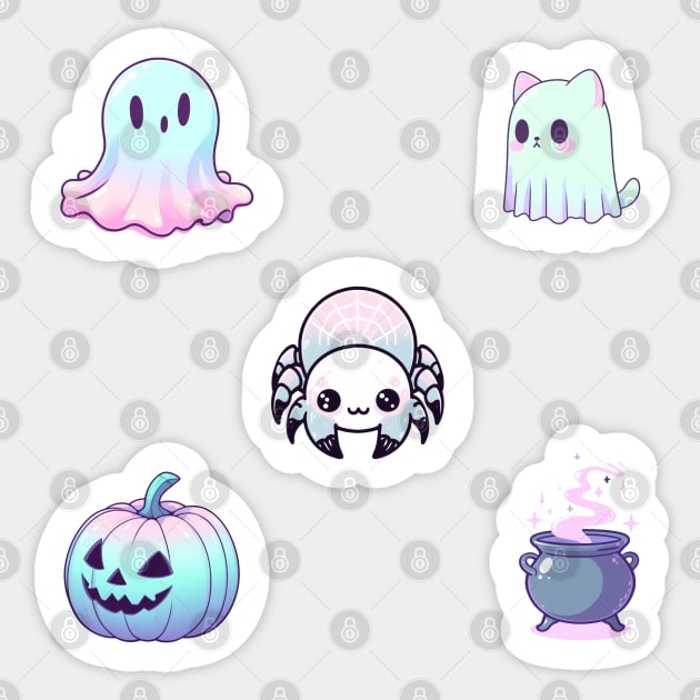 Creepy Cute Ghost Sticker Halloween Pastel Goth Kawaii Daisy 