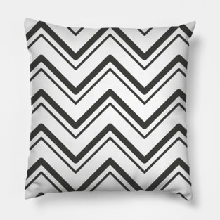 Black And White Abstract Zigzag Lines Pillow