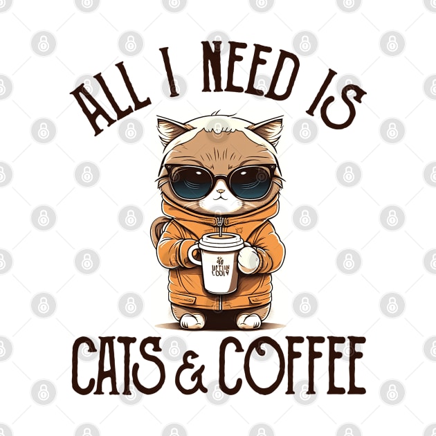 All I Need is Cats and Coffee Cat Lovers Coffee Lovers Gift Idea by JaniyaMoriah