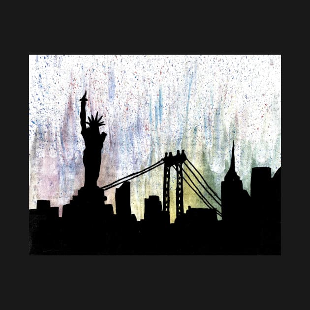 Colorful New York silhouette by FoxSplatter