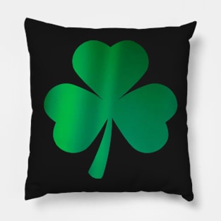 St Patricks Day, Green Metallic 3 Leaf Clover Pillow