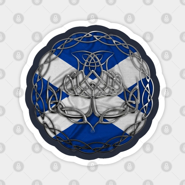 Chrome Celtic Knot Thistle Magnet by Packrat