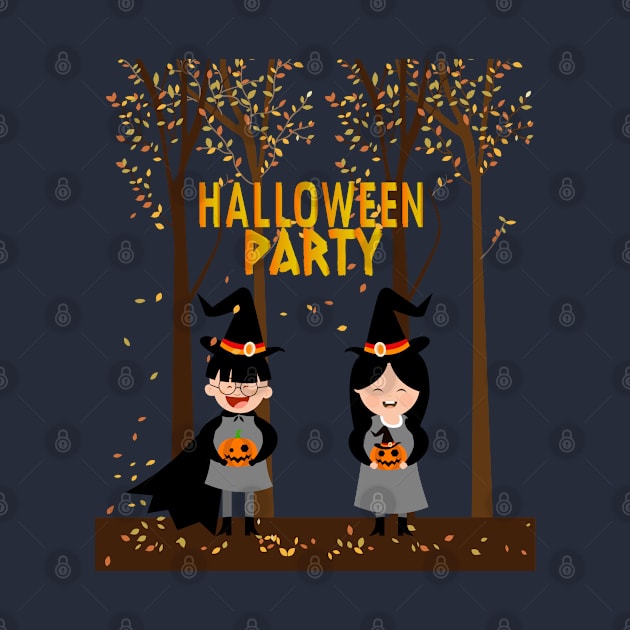 halloween party background cute kid icons by aalomda32